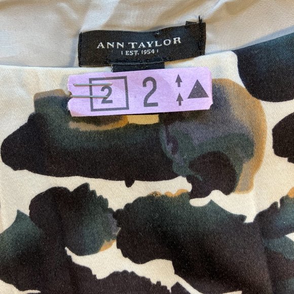 Ann Taylor Abstract Floral Watercolor Dress Sz 2 - Picture 3 of 8